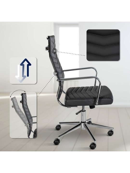 Bureaustoel Canby kunstleer, zwart