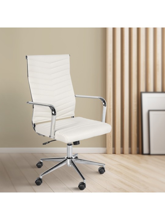 Bureaustoel Canby kunstleer, wit