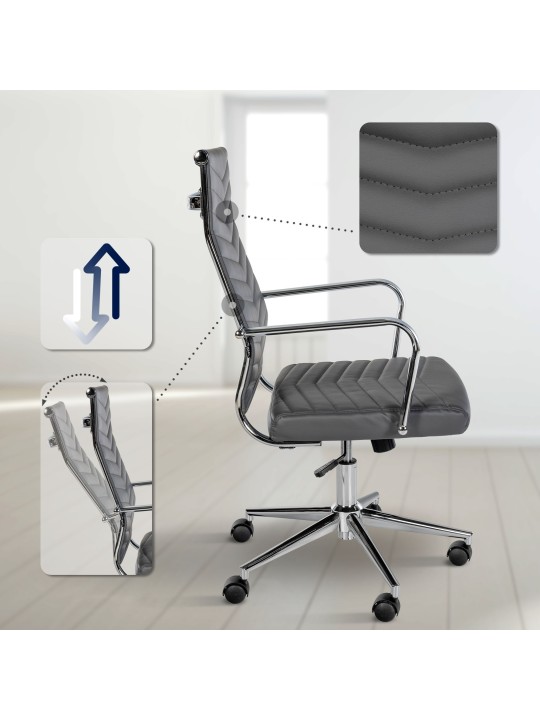 Bureaustoel Canby kunstleer, grijs Bureaustoel Canby kunstleer, grijs