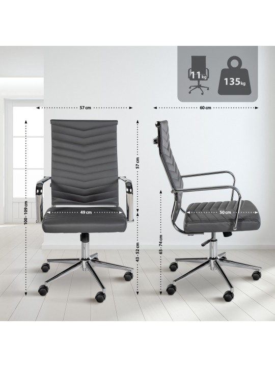 Bureaustoel Canby kunstleer, grijs Bureaustoel Canby kunstleer, grijs