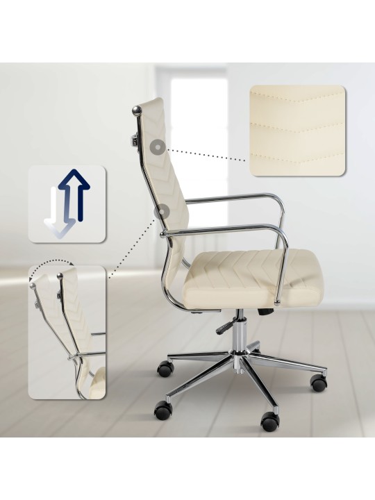 Bureaustoel Canby kunstleer, crème Bureaustoel Canby kunstleer, crème