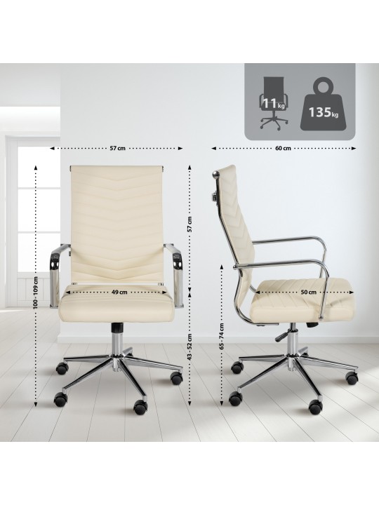 Bureaustoel Canby kunstleer, crème Bureaustoel Canby kunstleer, crème