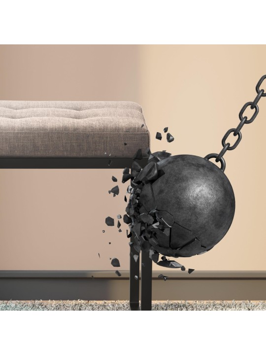 Kruk Barci B stof, grijs