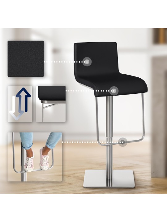 Barkruk Limon E, zwart