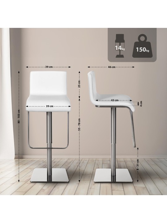 Barkruk Limon E, wit