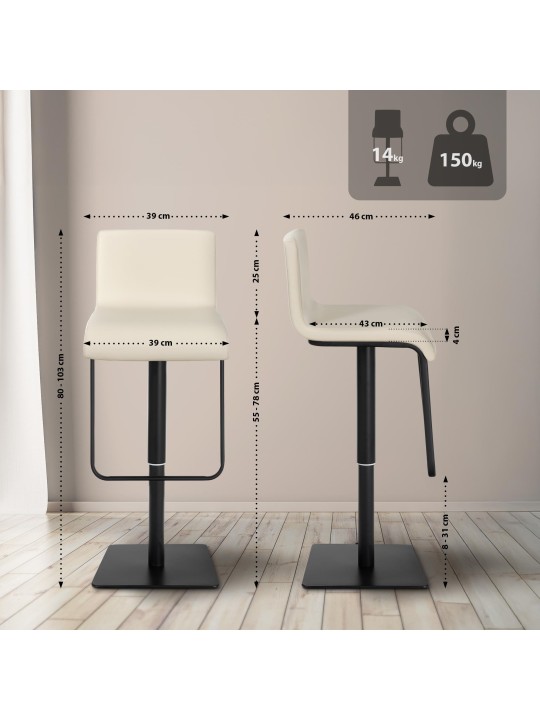 Barkruk Limon B, crème