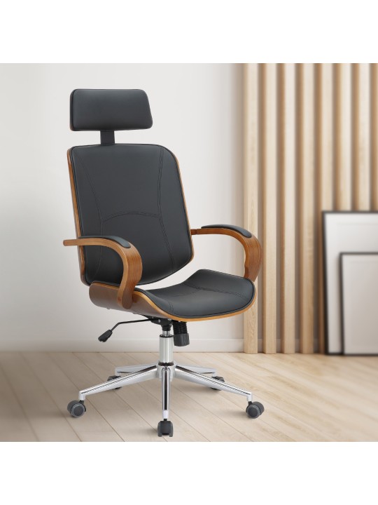 Bureaustoel Dayton, walnoot/zwart