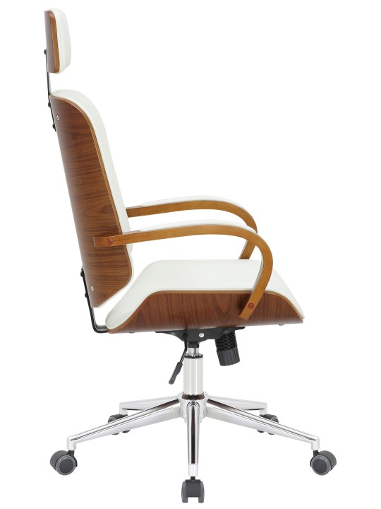 Bureaustoel Dayton, walnoot/wit