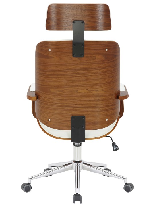 Bureaustoel Dayton, walnoot/wit