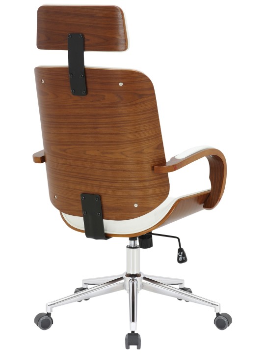 Bureaustoel Dayton, walnoot/wit