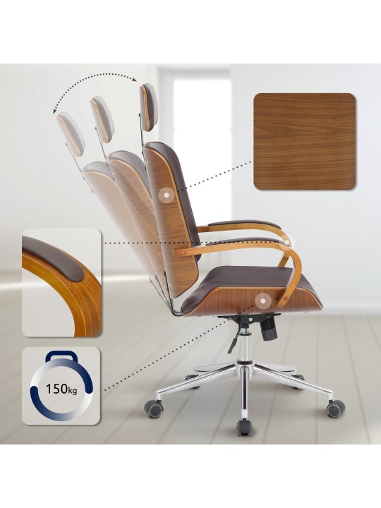 Bureaustoel Dayton, walnoot/bruin