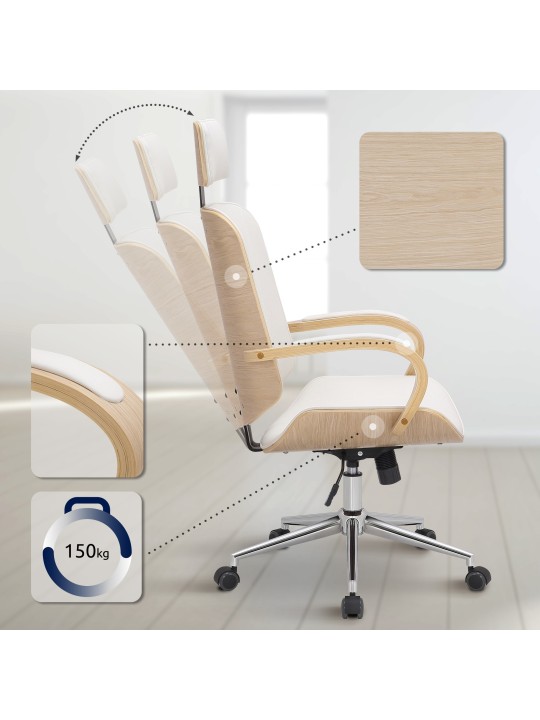 Bureaustoel Dayton, naturel/wit Bureaustoel Dayton, naturel/wit