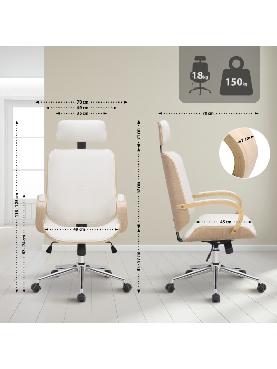 Bureaustoel Dayton, naturel/wit Bureaustoel Dayton, naturel/wit