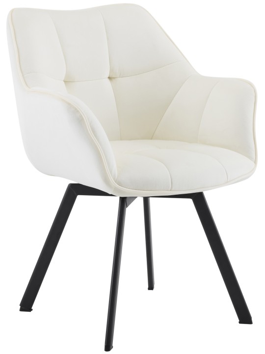 Eetkamerstoel Jordi fluweel, crème Eetkamerstoel Jordi fluweel, crème