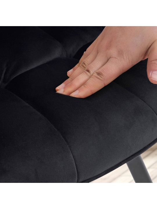 Eetkamerstoel Jordi fluweel, zwart Eetkamerstoel Jordi fluweel, zwart