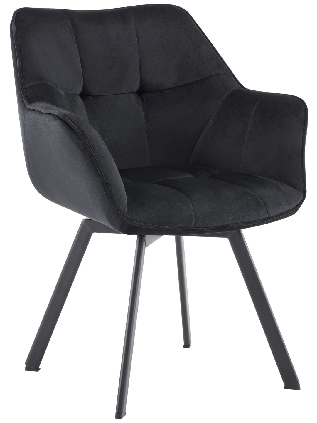 Eetkamerstoel Jordi fluweel, zwart