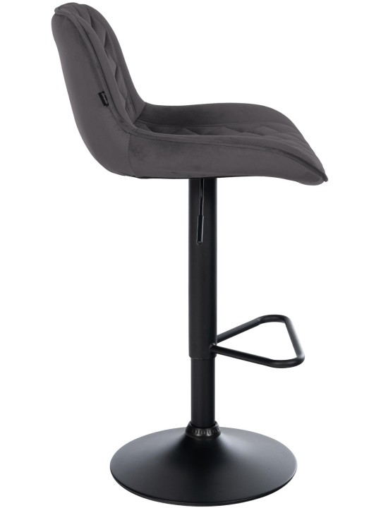 Barkruk Kasson fluweel, zwart