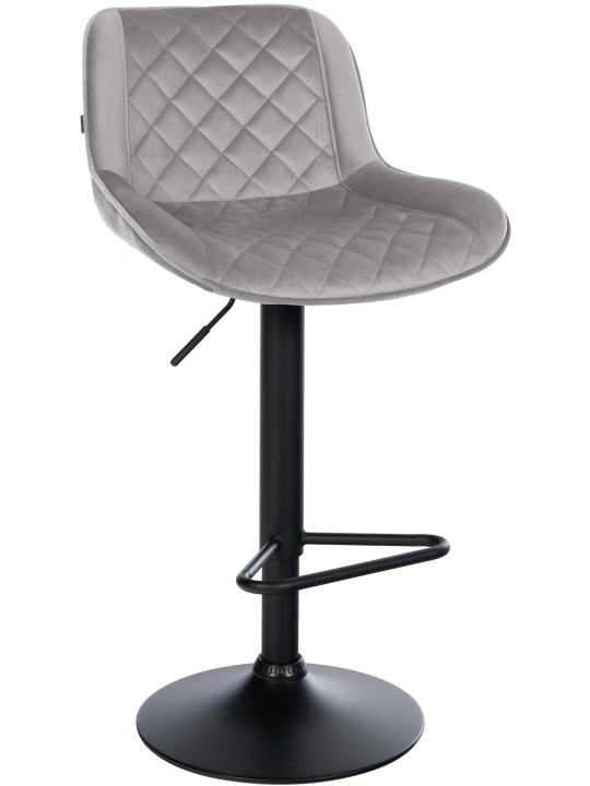 Barkruk Kasson fluweel, grijs