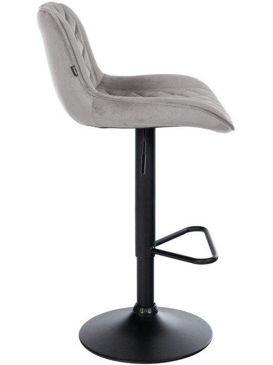 Barkruk Kasson fluweel, grijs