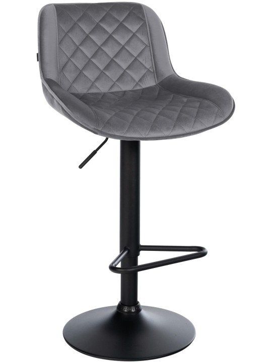 Barkruk Kasson fluweel, donkergrijs