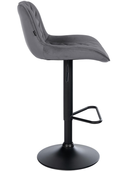 Barkruk Kasson fluweel, donkergrijs