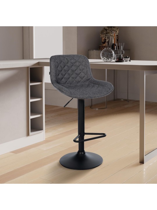 Barkruk Kasson stof, zwart