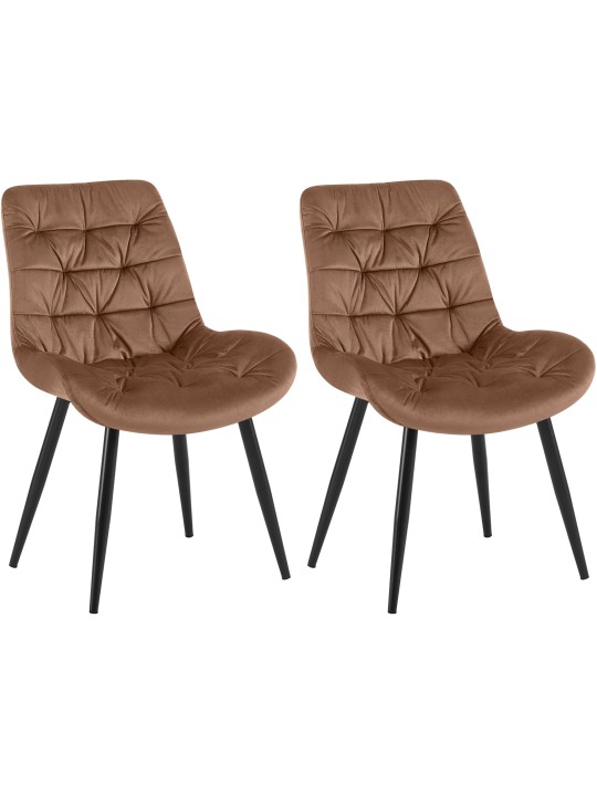 Set van 2 Rossford eetkamerstoelen, bruin