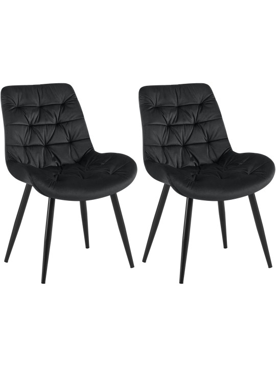 Set van 2 Rossford eetkamerstoelen, zwart