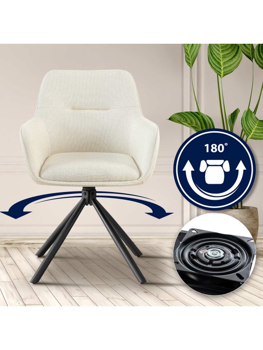 Set van 2 stoelen Tipton stof, crème