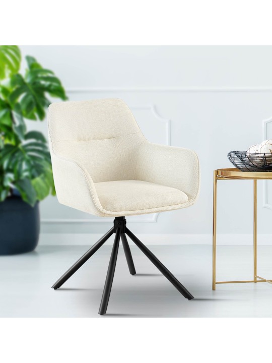 Set van 2 stoelen Tipton stof, crème