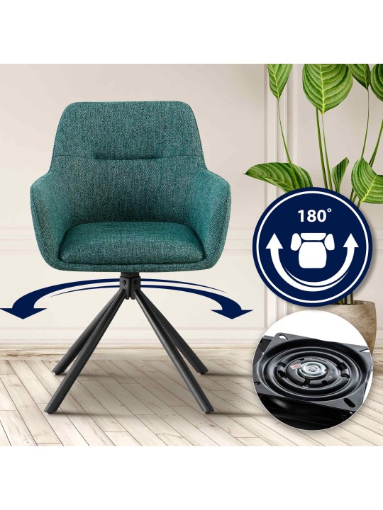 Set van 2 stoelen Tipton stof, donkergroen