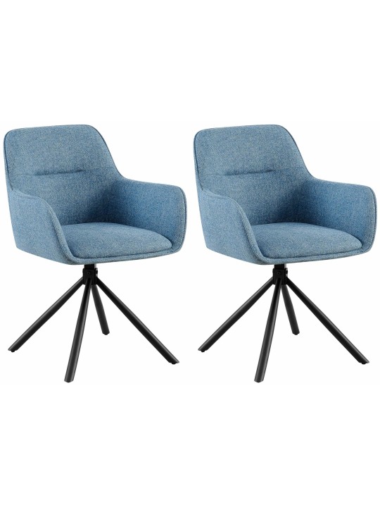 Set van 2 stoelen Tipton stof, blauw