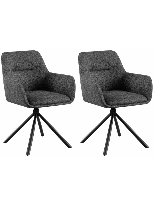 Set van 2 stoelen Tipton stof, donkergrijs