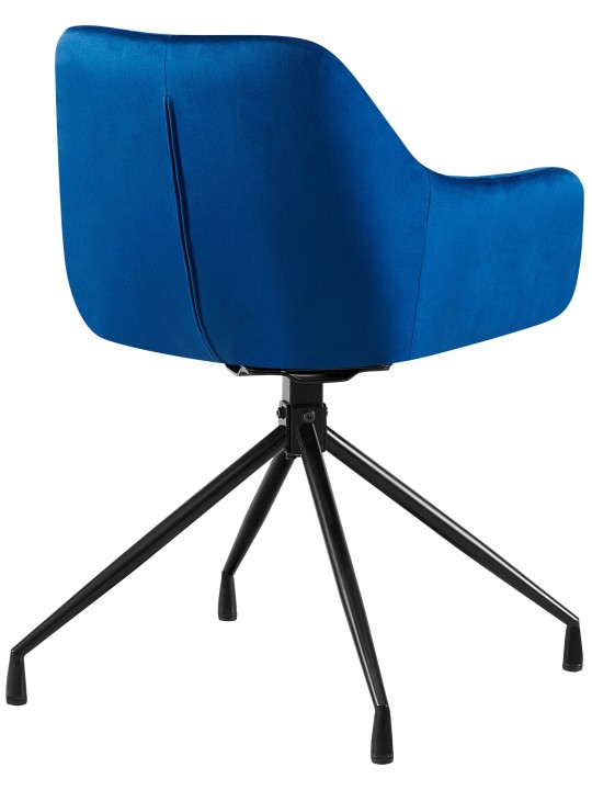 Set van 2 eetkamerstoelen Welby fluweel, donkerblauw