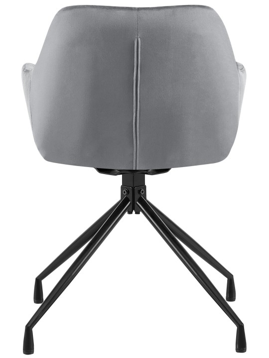 Set van 2 eetkamerstoelen Welby fluweel, donkergrijs