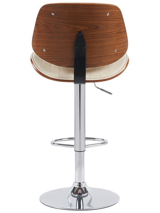 Set van 2 barkrukken Clawson kunstleer chroom, walnoot/crème