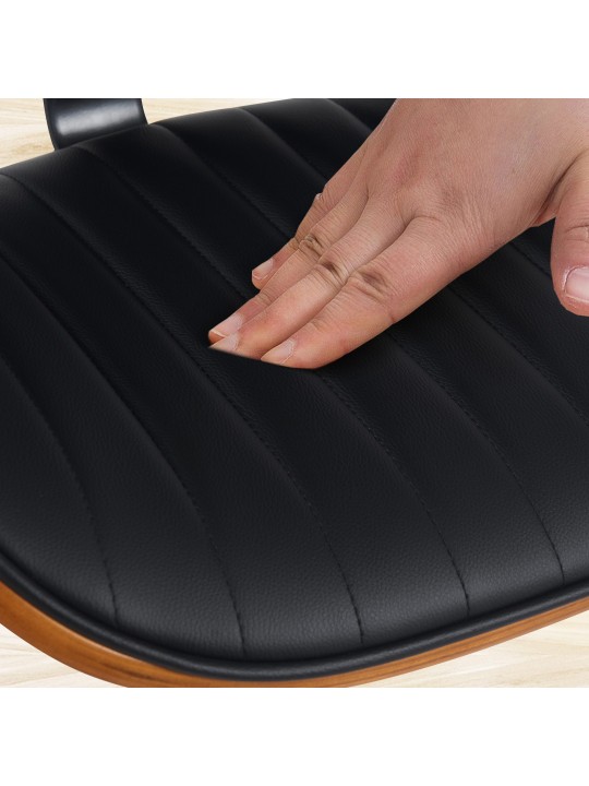 Set van 2 barkrukken Clawson kunstleer chroom, walnoot/zwart Set van 2 barkrukken Clawson kunstleer chroom, walnoot/zwart