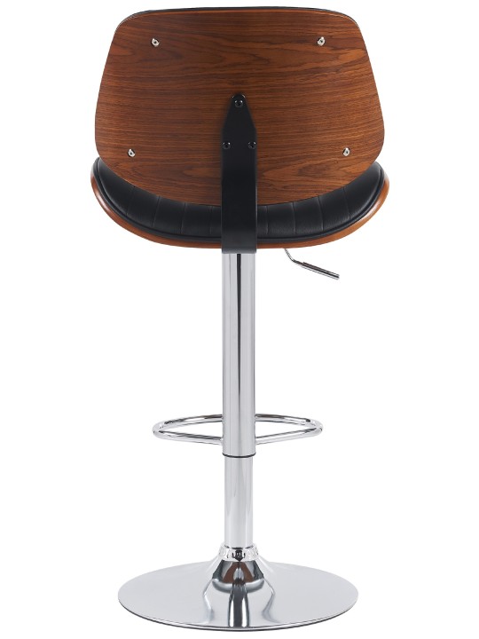 Set van 2 barkrukken Clawson kunstleer chroom, walnoot/zwart Set van 2 barkrukken Clawson kunstleer chroom, walnoot/zwart