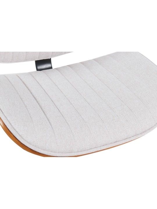 Set van 2 barkrukken Clawson stof, walnoot/crème