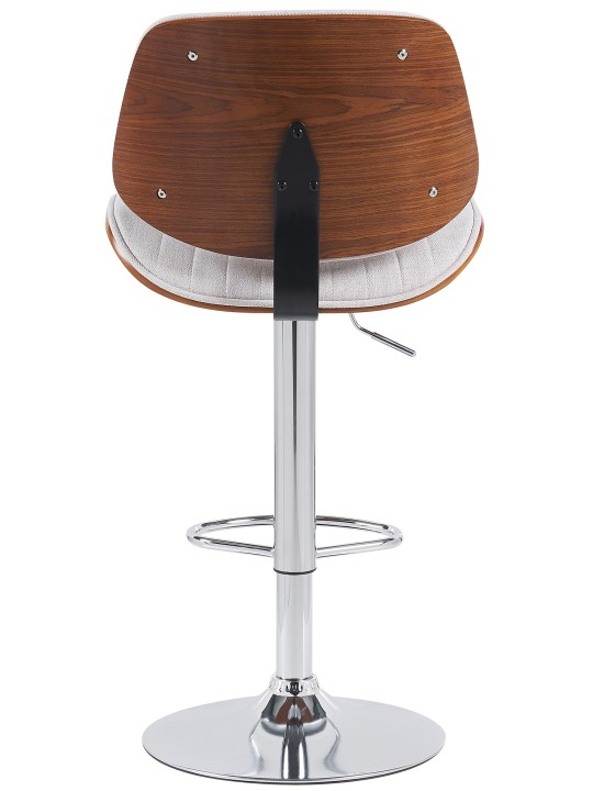 Set van 2 barkrukken Clawson stof chroom, walnoot/crème Set van 2 barkrukken Clawson stof chroom, walnoot/crème