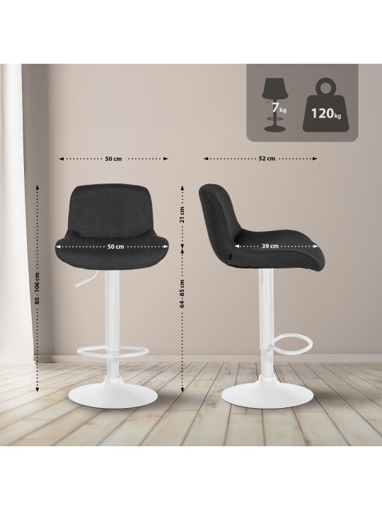 Set van 2 barkrukken Solon stof, zwart