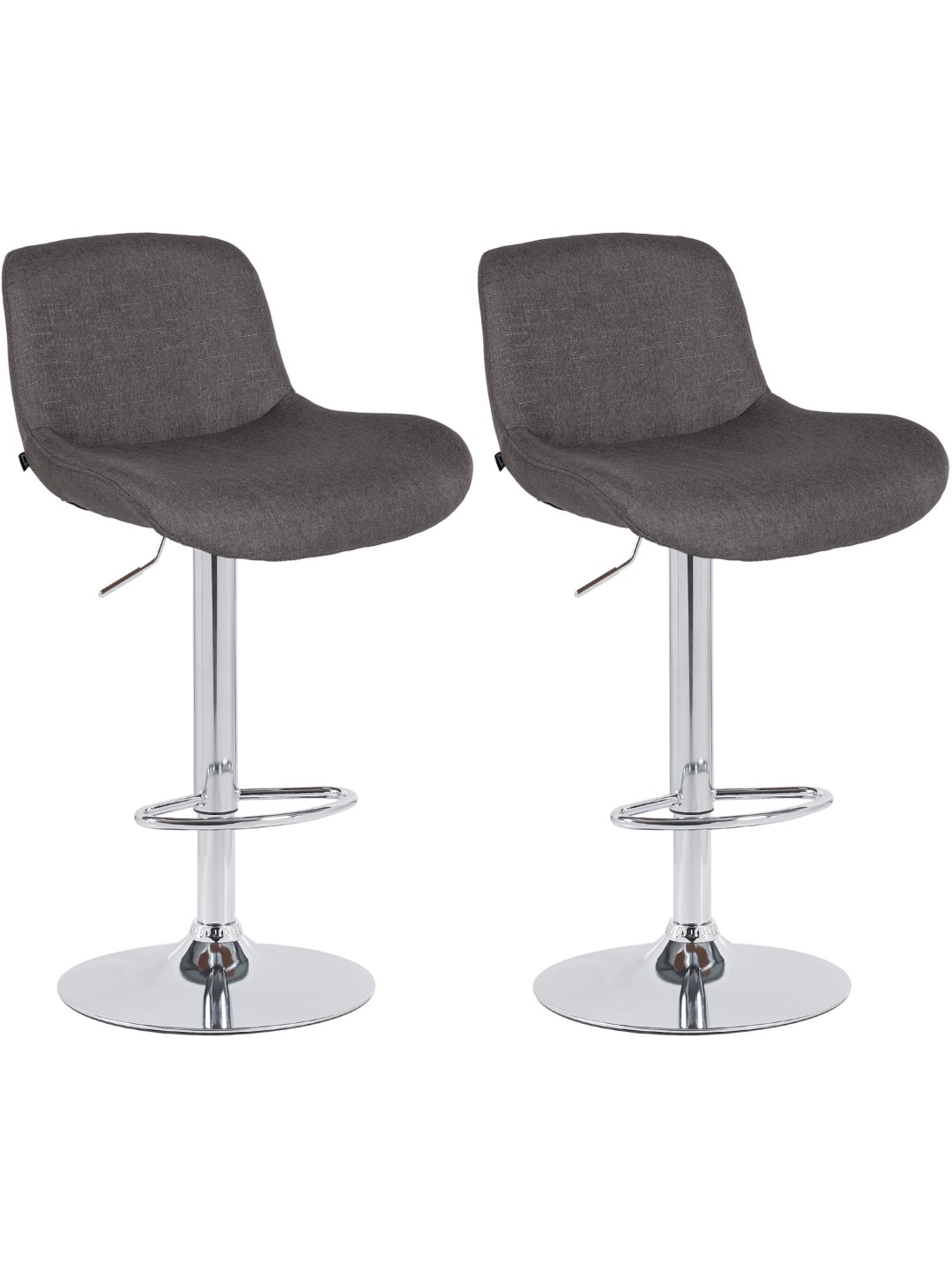 Set van 2 barkrukken Solon chroomstof, donkergrijs