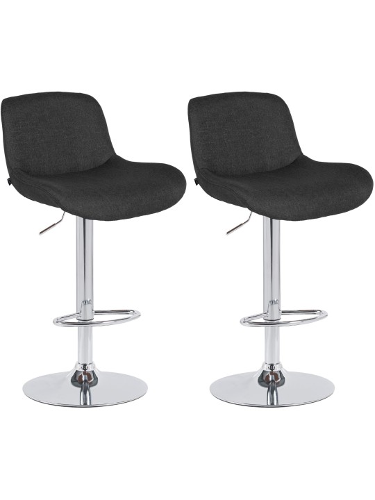 Set van 2 barkrukken Solon chroomstof, zwart