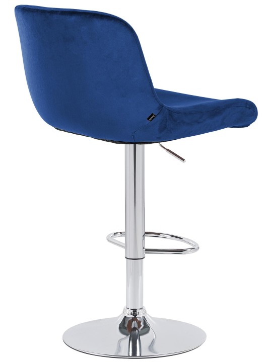 Set van 2 barkrukken Solon chroom fluweel, blauw Set van 2 barkrukken Solon chroom fluweel, blauw