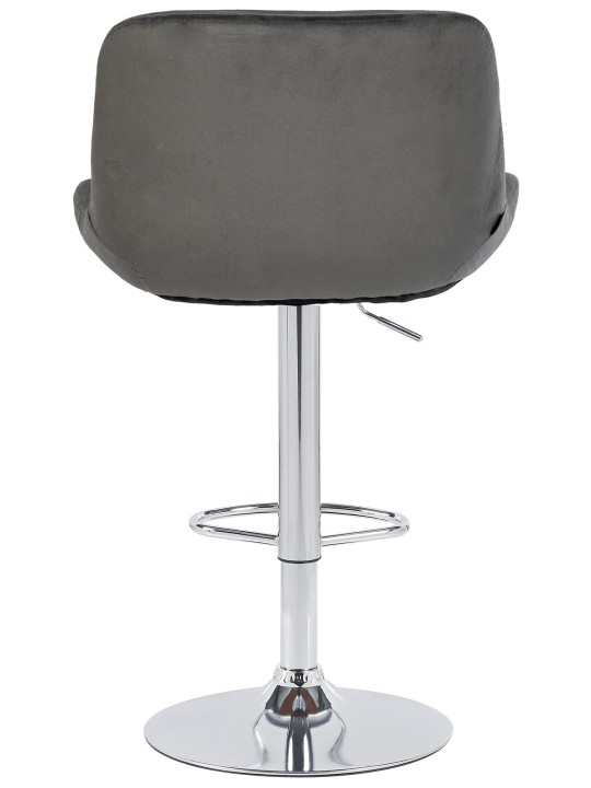 Set van 2 barkrukken Solon chroom fluweel, donkergrijs