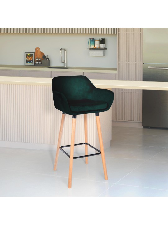 Barkruk Grant fluweel, groen