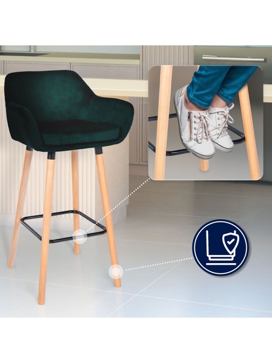 Barkruk Grant fluweel, groen