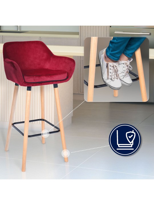 Barkruk Grant fluweel, rood Barkruk Grant fluweel, rood