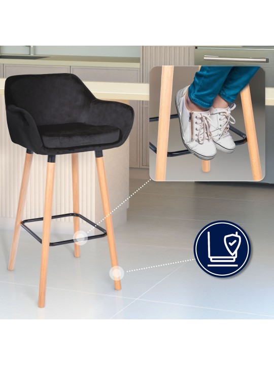 Barkruk Grant fluweel, zwart Barkruk Grant fluweel, zwart