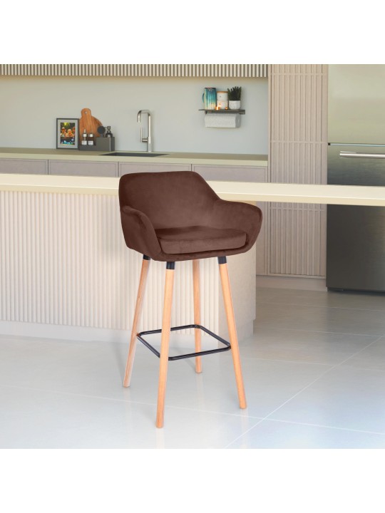 Barkruk Grant fluweel, koffie Barkruk Grant fluweel, koffie